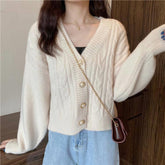 V-Neck Retro Slim Cardigan Sweater